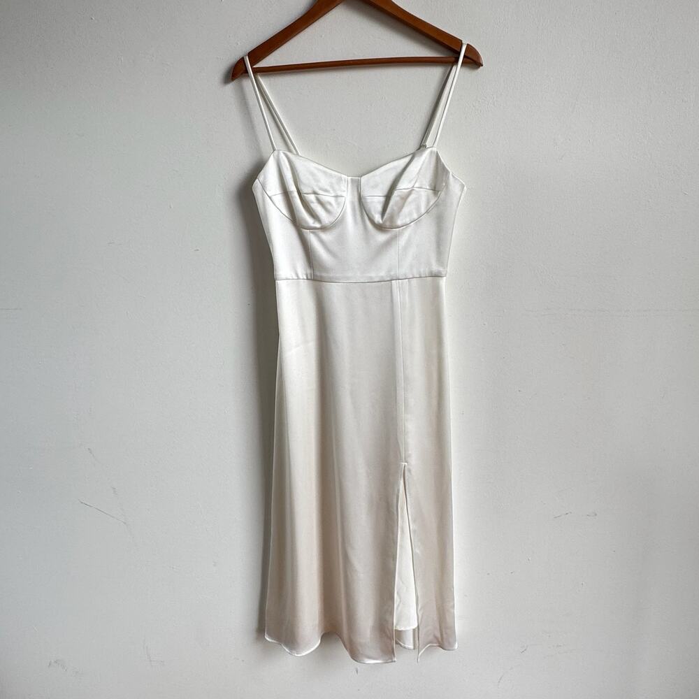 ALLEN SCHWARTZ Daphne White Bustier Dress